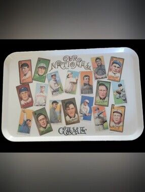 Vintage Melamine Tray of Our National Game Vintage Baseball Cards Collage